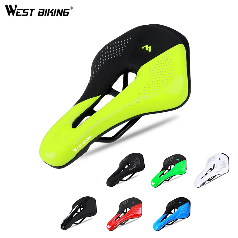 

WEST BIKING Waterproof Bicycle Saddle Bike Seat Wear-resistant PU Leather Hollow Road Bicycle Parts Cycling Saddle Bicycle Seat