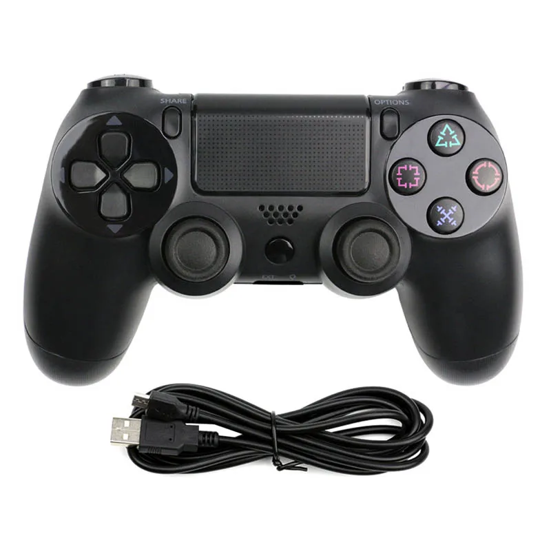 Bluetooth беспроводной USB проводной джойстик для PS4 контроллер подходит для Mando ps4 консоль для Playstation Dualshock 4 геймпад для PS3 - Цвет: Black Wired