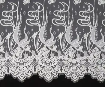 

Soft Black Off White Chantilly Lace Fabric With Sea World Print 3 Yards