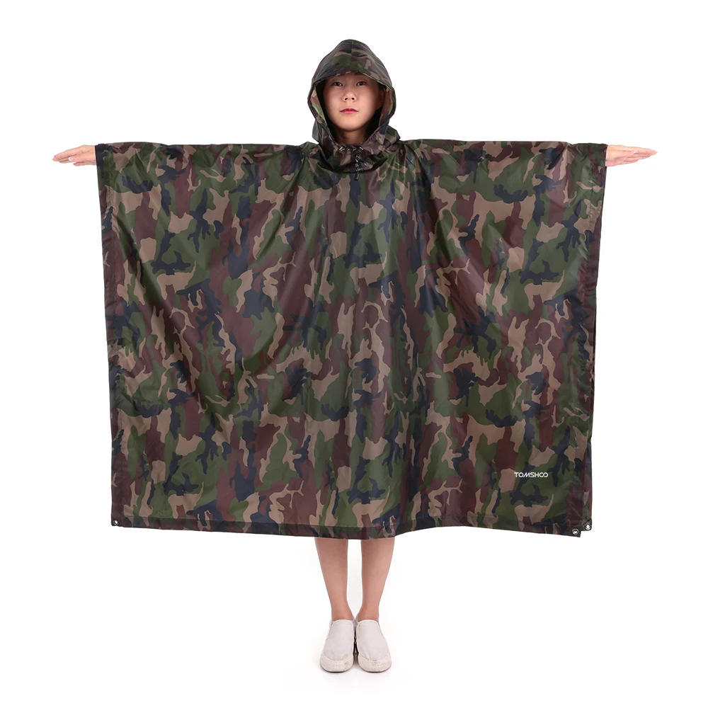 Raincoat Poncho Backpack Cover 3 in 1 Raincoat Backpack Rain Cover Rain Coat Hood Hiking Cycling Cover Poncho Raincoat Waterproof Outdoor Camping Tent Mat