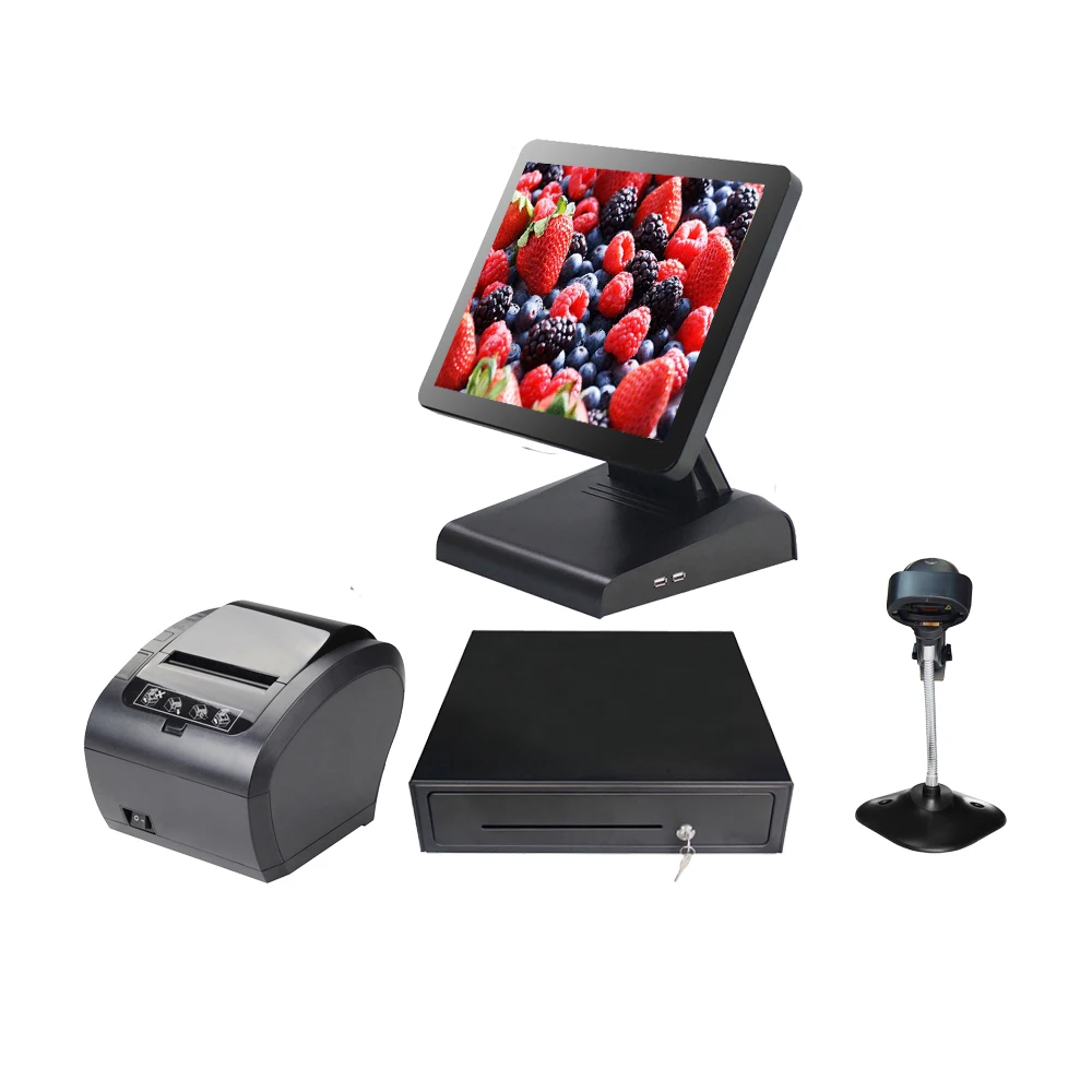 

pos all in one 15" capacitive pos terminal wholeset cash register hot sale point of sale
