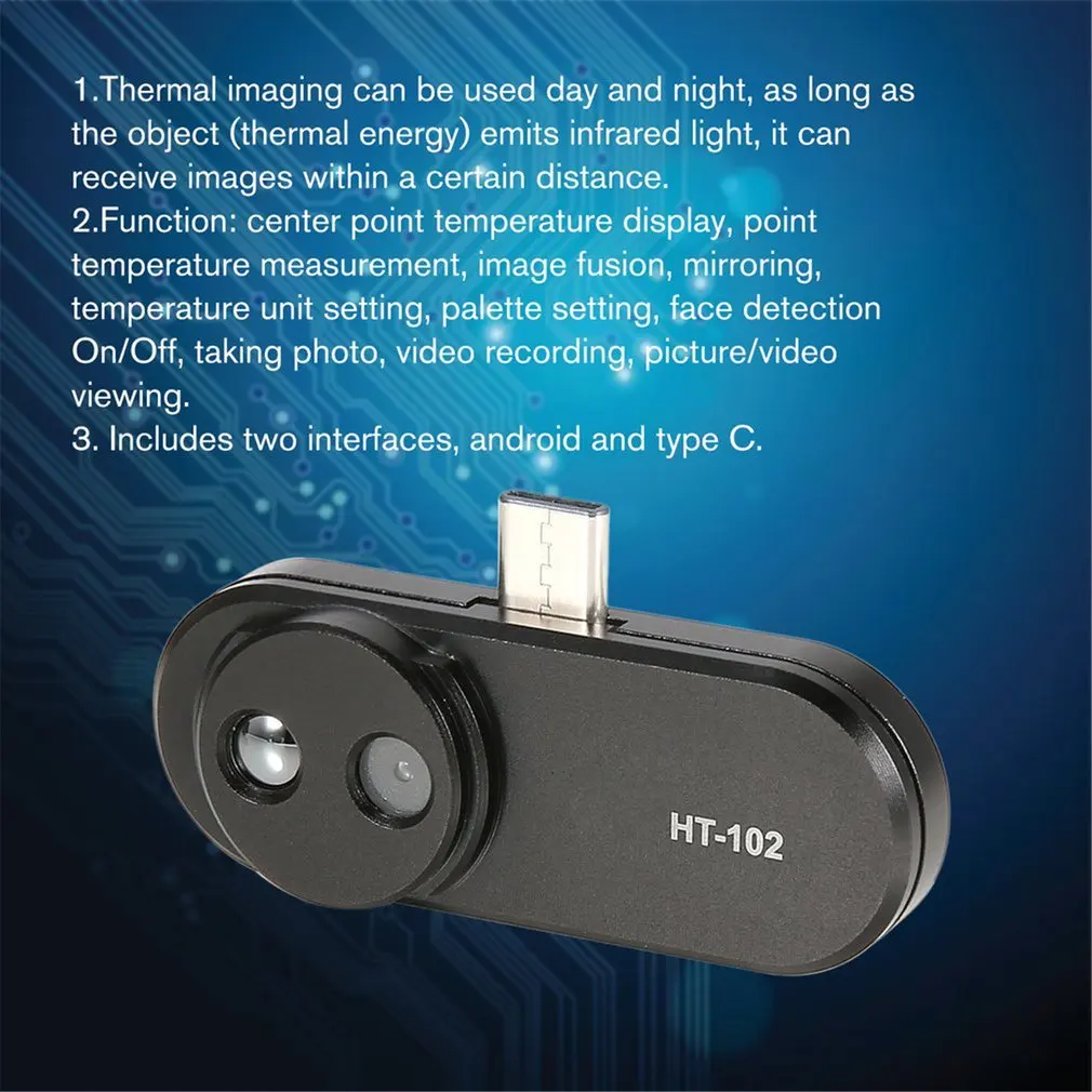  Multifunction Phone Thermometer Handheld Detection Mobile Phone Infrared Black High Thermal Imager 
