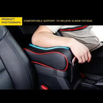 

Car Accessories Leather Seat Armrest Cushion Heightening Pad Memory Foam Console with Storage Pouch