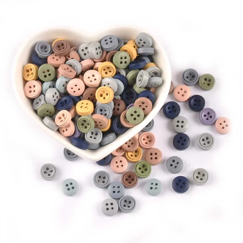 

9mm/10mm 4-Holes Mixed Colorful Wooden Buttons For Sewing Scrapbooking Crafts Clothing Handmade Home Decor Accessories M2519