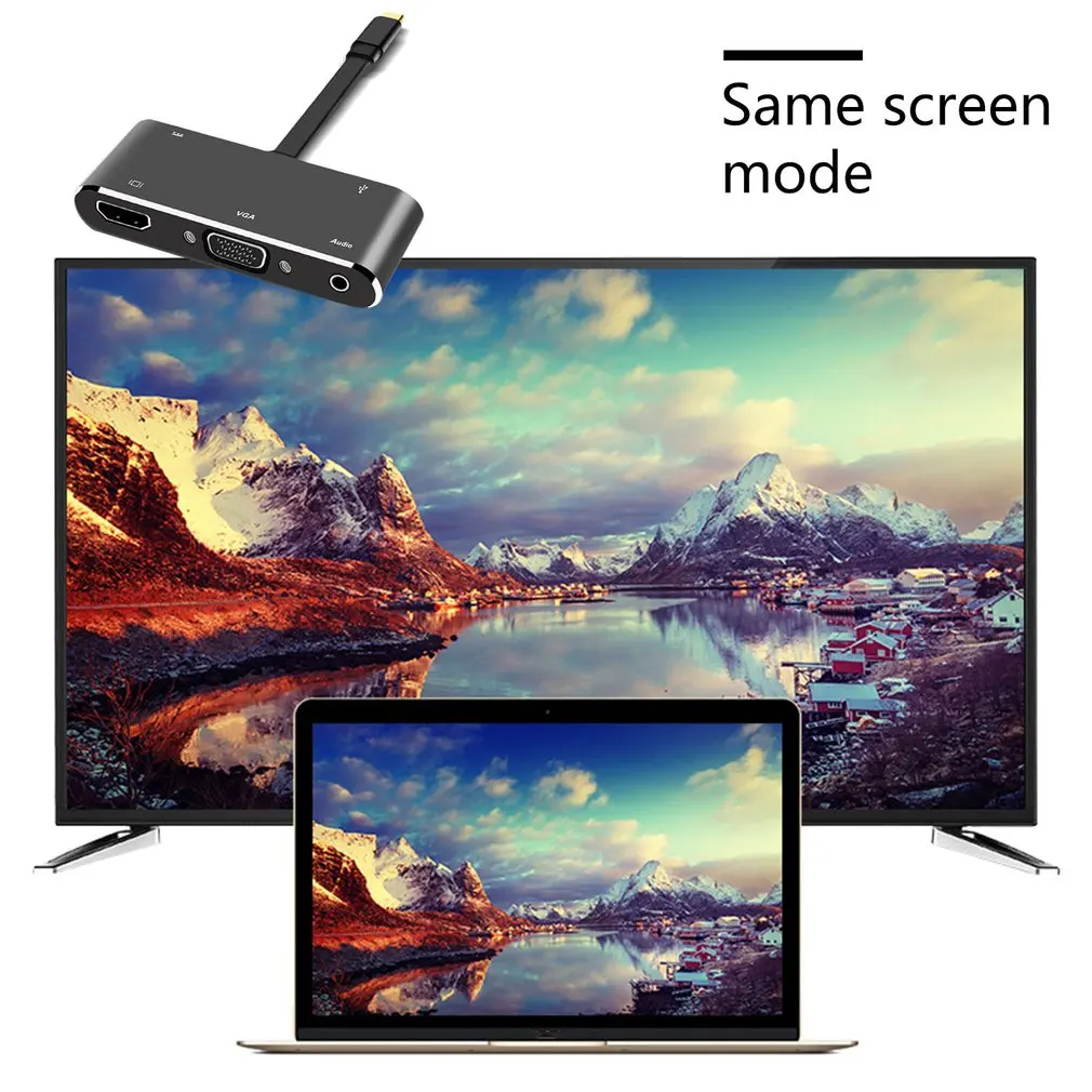 Usb 3,1 тип-c для Hdmi/Vga/Usb/Pd кабель для ноутбука с hd-монитором тип-c для Hdmi/Vga/Usb/Pd кабель