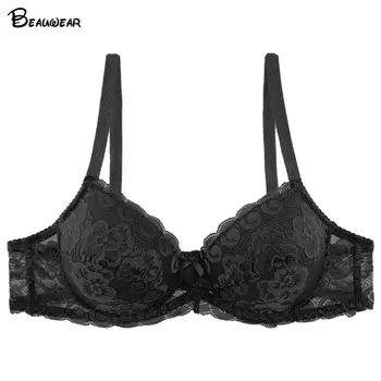

Beauwear Ultra Thin Lace Sexy Lingerie Underwire Bras for Women Brassiere Underwear Plus Size 75D 80D 85D 90D 95D 100D