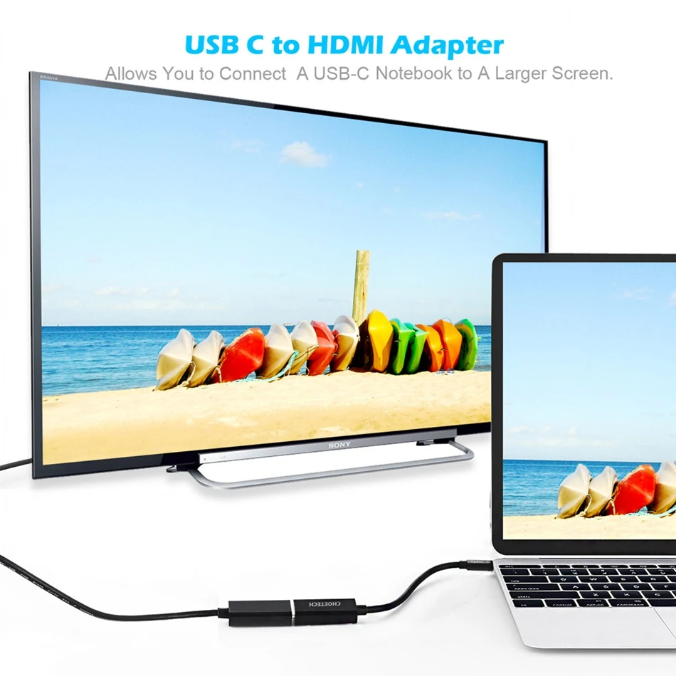 CHOETECH USB C HDMI кабель адаптер 4 k@ 60 Гц USB 3,1 type C(Совместимость с Thunderbolt 3) совместим с Galaxy S8 MacBook /