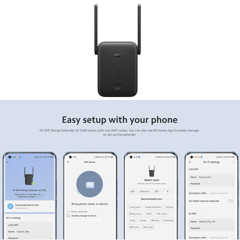 Phiên Bản Toàn Cầu Xiaomi Mi WiFi Range Extender AC1200 2.4GHz Và 5GHz 1200Mbps Ethernet Khuếch Đại WiFi tín Hiệu Router signal booster for wifi modem