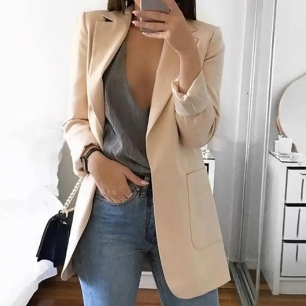 

Elegent Solid Color Lapel Long Sleeve Business Women Blazer 5XL Coat Suit Jacket Female Outerwear blazers Outerwear High Quality