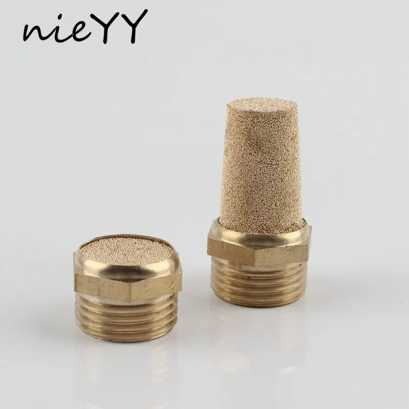 

2pcs Copper 1/8 1/4 3/8 1/2 3/4 inch Thread Pneumatic Silencer Connector Silencer Parts For Garden Water Gun Garden Accessories