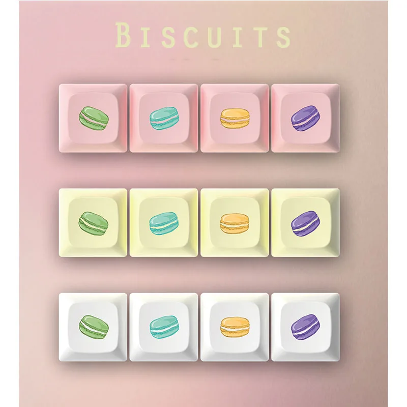Biscuits Конфеты бисквит тема PG ключ шапки Тепло сублимации PBT Keycap механическая клавиатура Ключ шапки мяч колпачок - Цвет: Biscuits