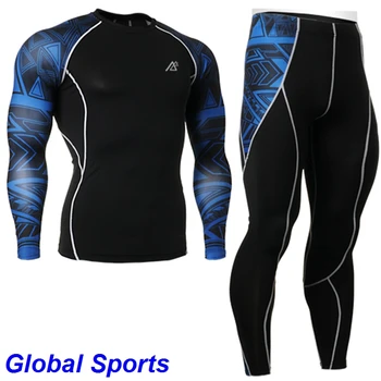 

Life on track Riding underwear Men's Compression Sports Wear Long Sleeves Set Skin-Tight Clothing Set