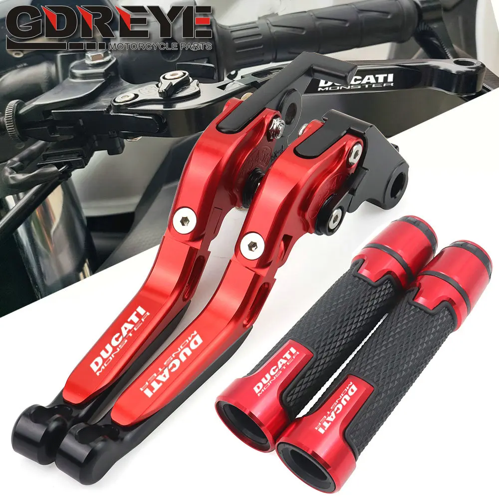 With LOGO MONSTER Motorcycle Brakes For DUCATI 696 796 695 620 400 CNC Ajustable Brake Clutch Levers |