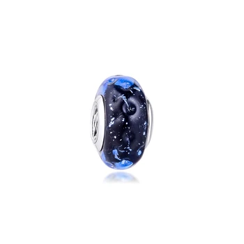

GPY 2020 Summer Dark Blue Murano Glass Charms 925 Original Fit Pandora Bracelet Sterling Silver Charm Beads for Jewelry Making