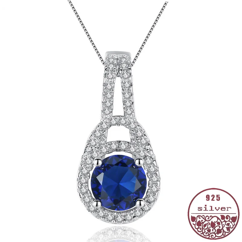 New online celebrity with the same s925 sterling silver luxury dignified temperament wild female sapphire necklace pendant | Украшения и