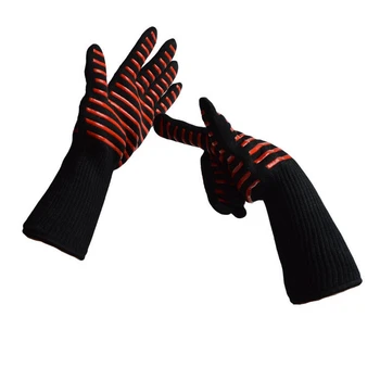 

Aramid 1313 Fire Retardant BBQ Gloves High Temperature Resistant Gloves - Lining Cotton For Cooking Baking Grilling Oven Mitts