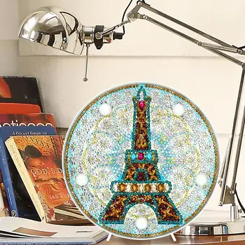 

DIY LED Diamond Painting Cross Stitch for Home Office Desktop Decoration Full Drill Special Shaped Night Light