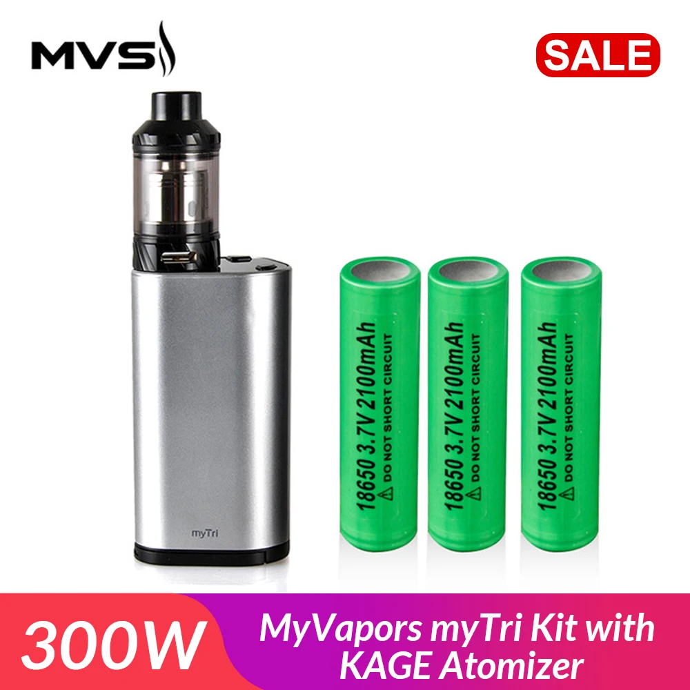 Оригинальный набор MyVapors myTri с распылитель KAGE 300W мод коробка 3 шт 18650 батареи Макс