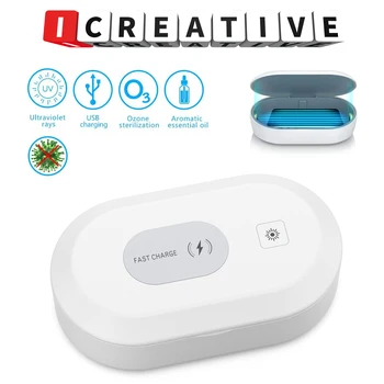

Multifunctional UV Sterilization Box 15W Wireless Fast Charger Portable Mobile Phone Cosmetics Ultraviolet Disinfection Lamp