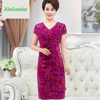 

High Quality Free Shipping New Autumn Fashion Sexy Mother Dress Medium Old Age Temperament Women Work Wear Fashion Plus Size