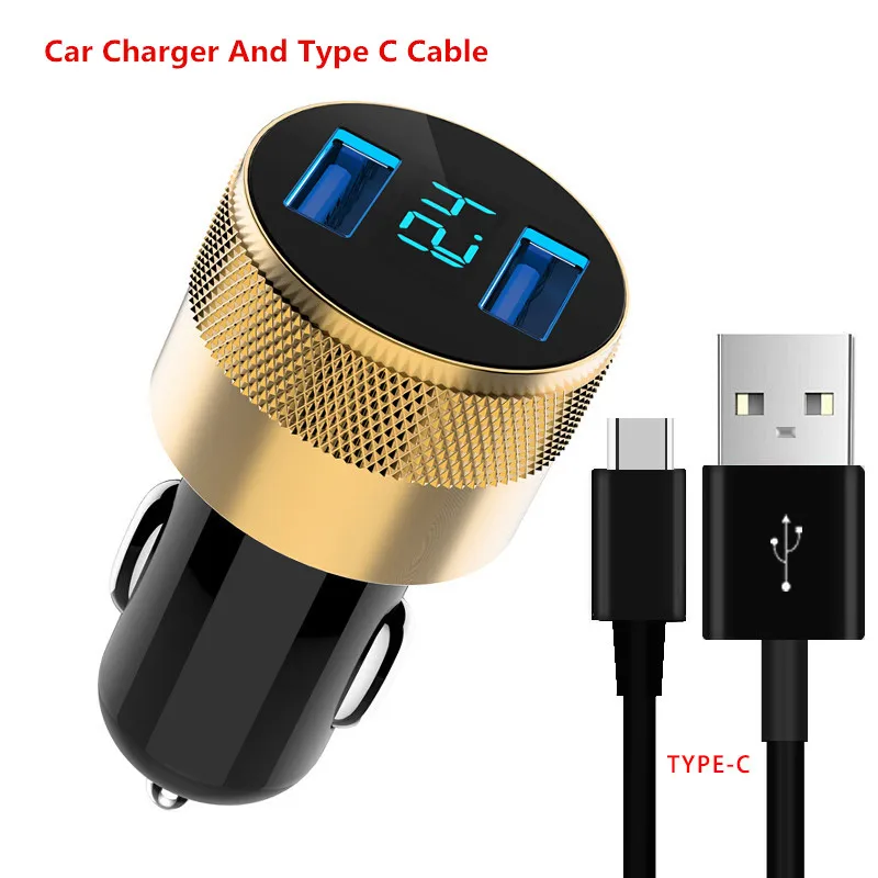 Двойной USB Автомобильное зарядное устройство Universel LED дисплей автомобильное