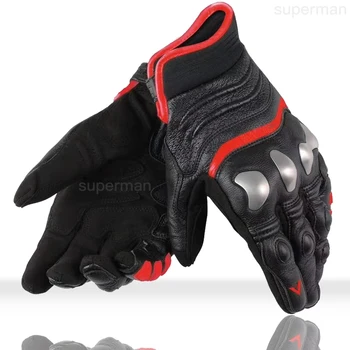 

DAIN ESE Motorcycle Motocross X-Strike Gloves 100% Genuine Leather Titanium alloy Speed Racing Full Metal Long Style Gloves
