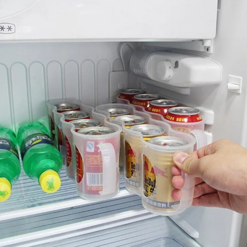 Пивная сода может ящик для хранения Холодильник Холодильное 4 отверстия держатель бутылки для напитков прочный полезный кухонный Органайзер контейнер для еды