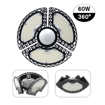 

LED Garage Lights Motion Activated LED Ceiling Lights Motion Sensor LED Lamp with 3 Adjustable Panels E27 for Garage Lighting