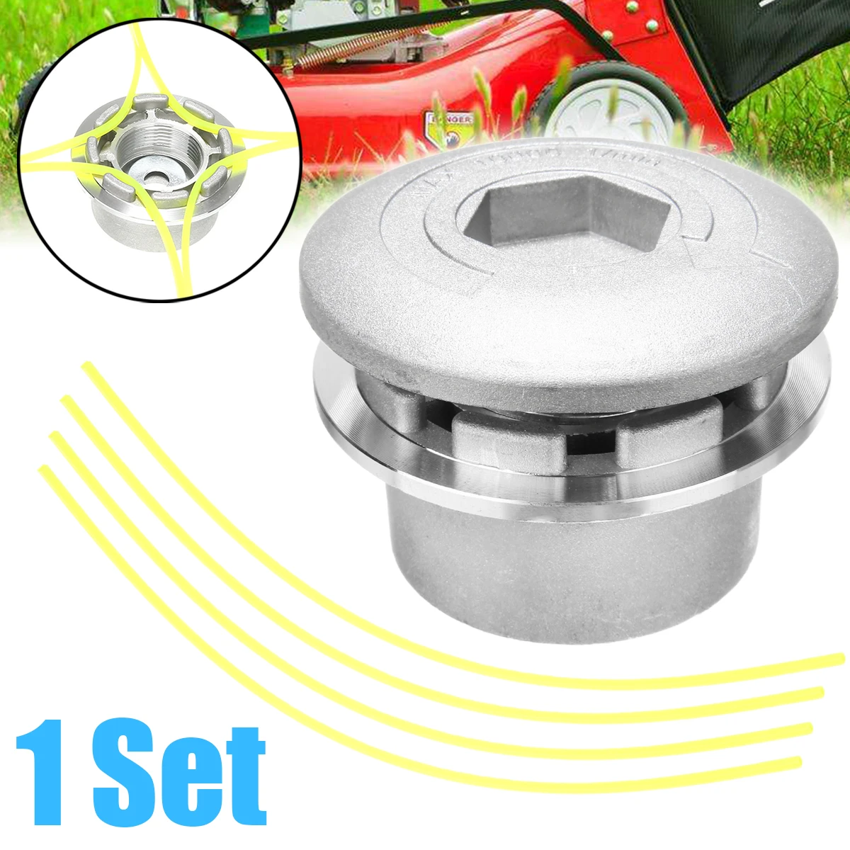New Aluminum Trimmer Head Silver Aluminum Trimmer Head Brushcutter Universal 139/GX35 Lawn Mower Cutting Head