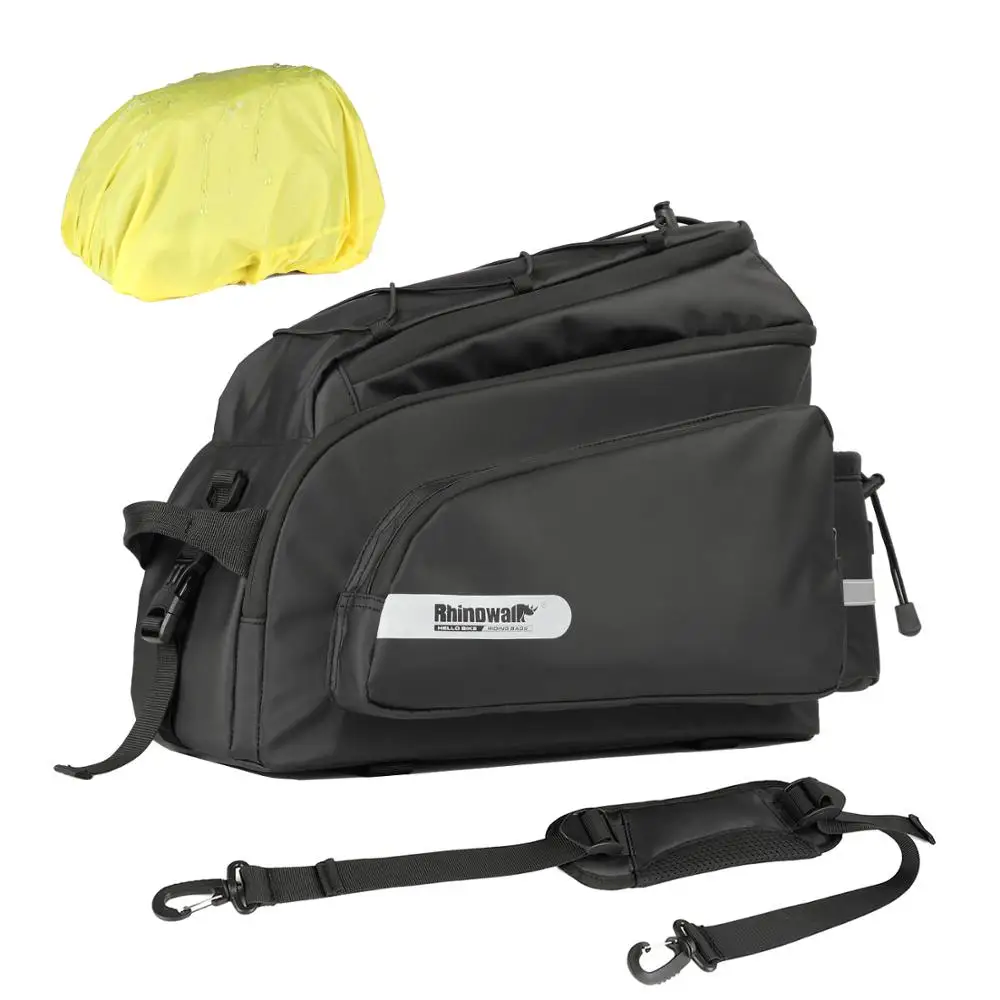 Rhinowalk велосипедные сумки для велоспорта, сумка для седла, задняя Сумка, Паньер, водонепроницаемые 17л, MTB велосипедные сумки, сумка для путешествий, сумка на плечо, Аксессуары для велосипеда - Цвет: Черный