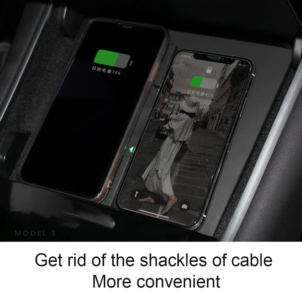 

Wireless Car Mounted More Stable USB Intelligent Phone Charger Board Shaped Automatic Fast Convenient For Tesla Model 3