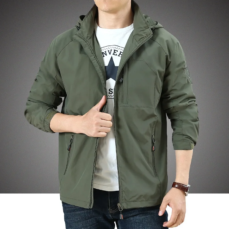 Spring Jacket Men's Hooded Casual Jackets Coats Windproof Waterproof Quick-drying Jacket Outdoor Jacket Men Hiking Clothing men_voghion.com