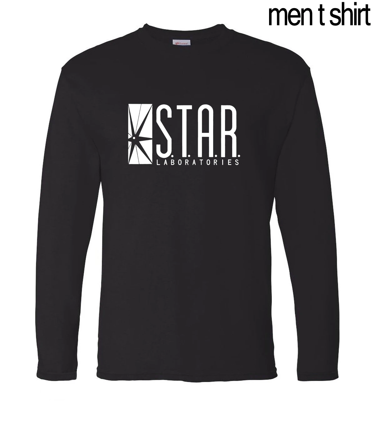 STAR S. T. A. R. labs мужские футболки с длинными рукавами новые весенние хлопковые высококачественные мужские футболки в стиле хип-хоп модные брендовые мужские футболки - Цвет: Черный