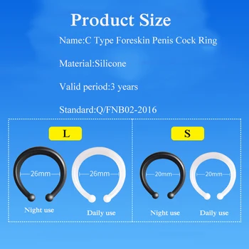 2PCS Men Foreskin Correction Hinder Ring Penis Training Sleeve Time Delay Device Sex Toys for Men Lock Cock Ring 5