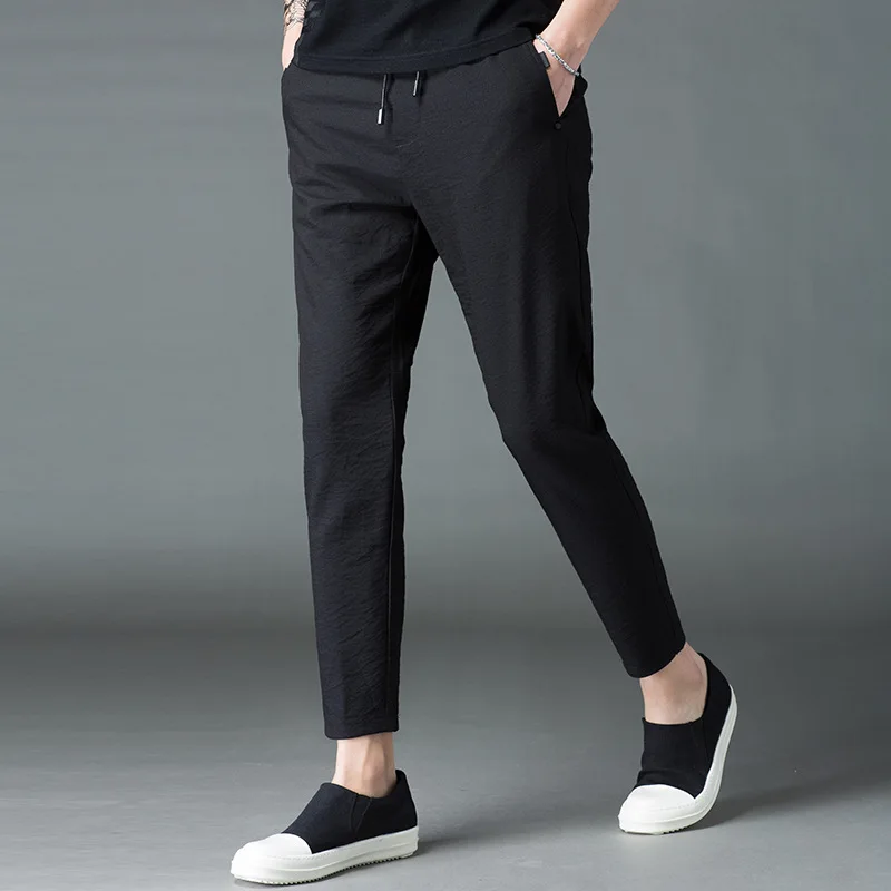 

Summer Capri Pants Men's Casual Pants Korean-style Slim Fit Trend England 9 Pants Youth Skinny Pants Thin