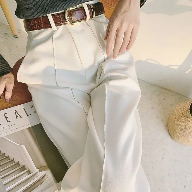 Woman Casual Solid High Waisted Pants 2022 Spring Elegant Female Basic  Pocket Pant Office Ladies 14 Color Pant