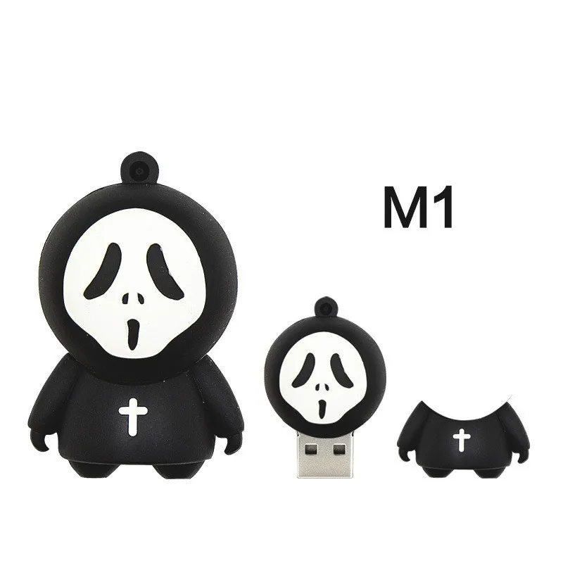 Флэш накопитель на Хэллоуин призрак мультфильм череп/безликий USB 3 0 модный