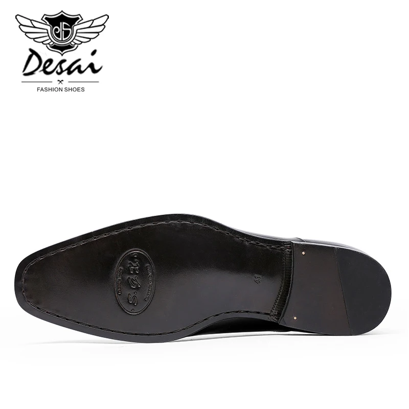 Desai бренд; Новинка; обувь из натуральной кожи; мужская деловая модельная обувь; Мужские броги ручной работы наивысшего качества на шнуровке; официальная обувь bullock