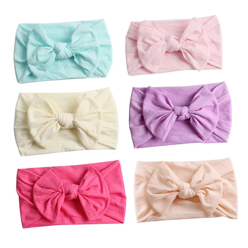 

Hot Selling European And American-Style Bow Nylon Hair Accessories Elastic Headband Children's Hair Bands