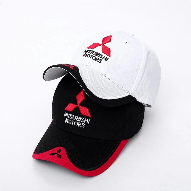 

Wholesale New 3D Mitsubishi Hat Cap Car logo MOTO GP RacingBaseball Cap Hat Adjustable Casual Trucket Hat hip hop gorras