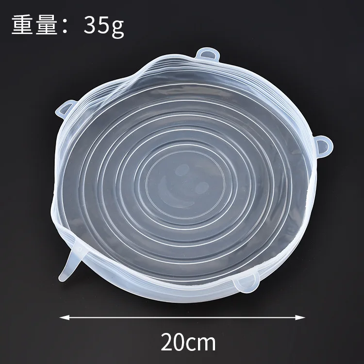 Multi-functional Silica Gel Fruit& Vegetable Lids Six Pieces Set Kitchenware-la Shen Gai Refrigerator Plastic Wrap