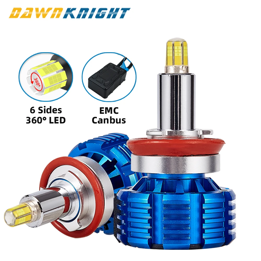 

2PCS 36 Chips H7 Canbus Led Bulbs H1 H8 H9 H11 9005 HB3 9006 HB4 360 Degree Led Headlight For Car 15000LM 5000K 6 Sides 12V Lamp