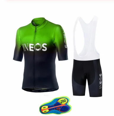 INEOS одежда для команды велосипедистов 20D pad шорты трикотажный комплект для велоспорта Ropa Ciclismo быстросохнущие Мужские pro велосипедный майон Culotte - Цвет: Short sleeve Set 1