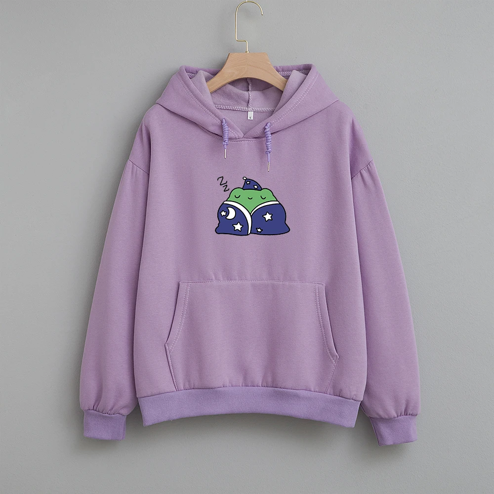 

Harajuku Kawaii Oversized Hoodies Women Streetwear Frog Printed Sweatshirt Women Winter Clothes Pullovers Tops Sudadera Mujer