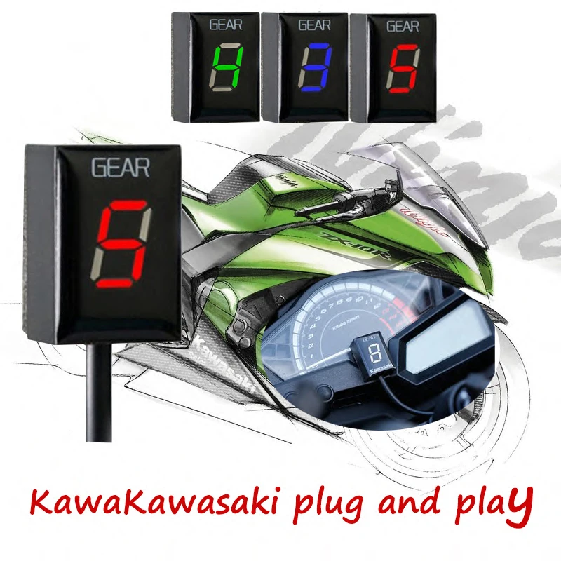 Индикатор шестерни мотоцикла Kawasaki ER 6F /N Z1000SX Ninja 300 400 Z1000 Z800 Z750 versys 650 Z400 KLE650 VULCAN S