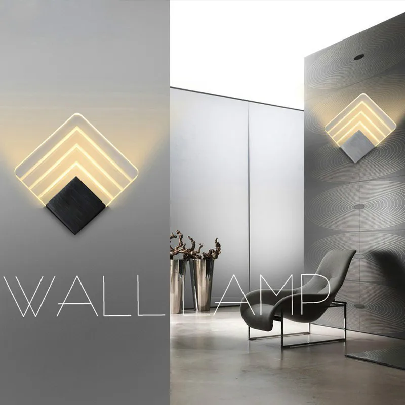 Modern Acrylic Led Wall Lamp Aluminum Light Luminarias Lights for Home Stair Bathroom Deco Fixtures | Лампы и освещение