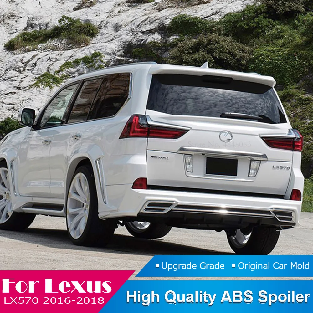 Для Lexus LX570 2016 2017 2018 ABS пластик задний Средний спойлер багажник крыло автомобиля