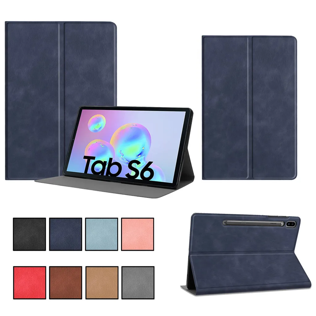 Кожаный чехол для Samsung Galaxy Tab S6 10 5 T860 T865 PU + кожаный сна/сна планшет складной Folio