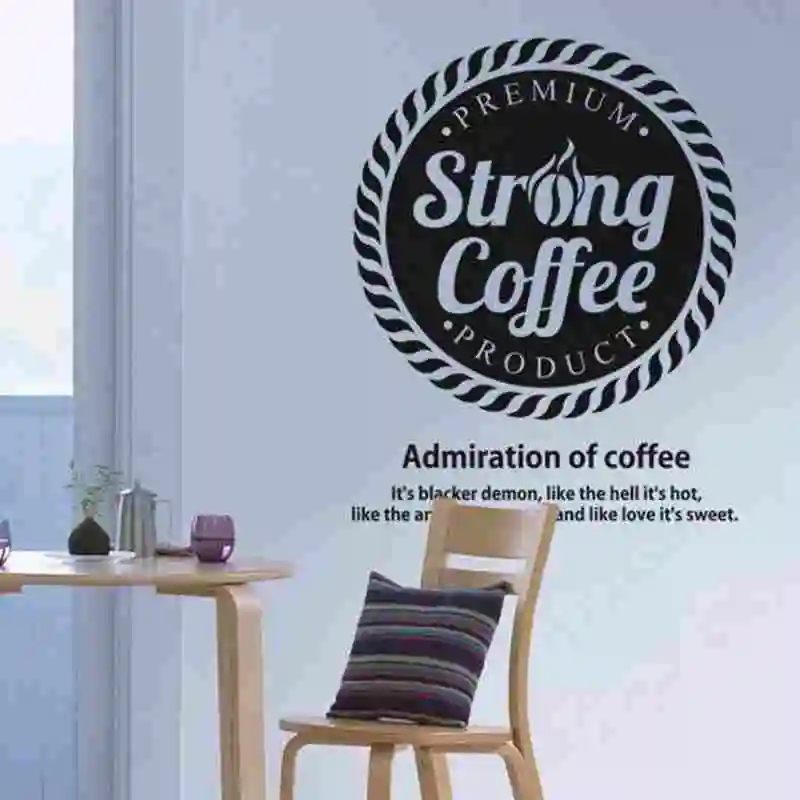 Coffee Shop Sticker Bean Milk Tea Decal Cup Poster Vinyl Art Wall Decor Mural Decoration Break Bread Cafe Glass Decals | Дом и сад