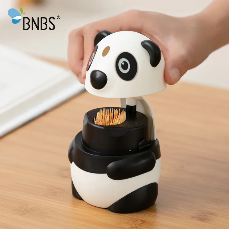 BNBS Panda автоматический держатель коробки зубочистки арбалет диспенсер Стенд пластиковые зубочистки контейнер для зубочистки